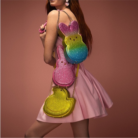 Betsey Johnson x Peeps Rhinestone Crossbody Bag Rainbow - Picture 3 of 5